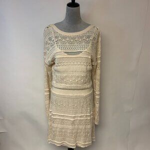 Anthropologie Dress Open Crochet Mini Bohemian Romantic Whimsical Womens Size L